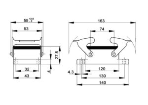 HB 24 Panel Mount Bases Diagram